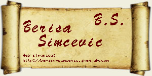 Beriša Simčević vizit kartica